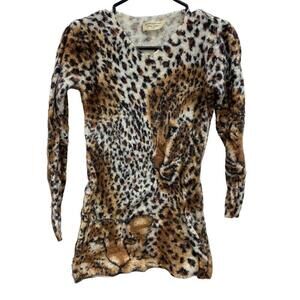 DJ Production Juniors Delicate Collection Soft Leopard Print Sweater L/XL  READ‍